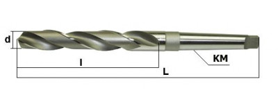 Grąžtai metalui HSS kūginiu kotu DIN 345