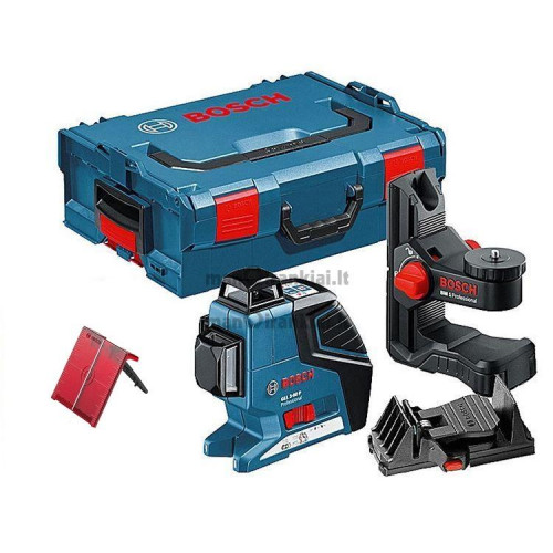 Linijinis lazerinis nivelyras Bosch GLL 3-80 P Professional + universalus laikiklis BM 1