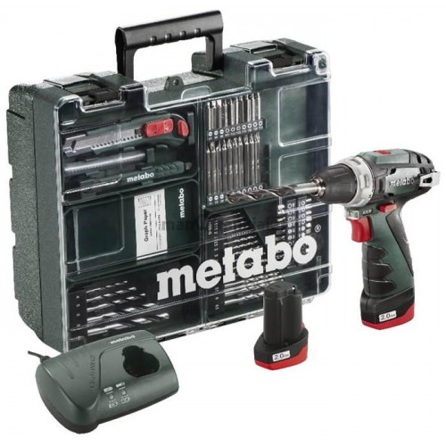 Suktuvas - gręžtuvas Metabo PowerMaxx Basic + 63 priedai