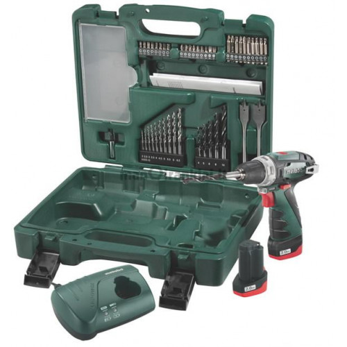 Suktuvas - gręžtuvas Metabo PowerMaxx 12 Basic + 45 priedai (IŠPARDUOTA)