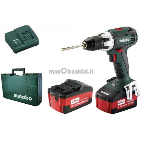 Suktuvas-gręžtuvas Metabo BS 18 LT (2 x 4.0Ah)