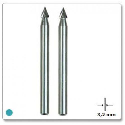 Graviravimo antgalis smailus  3,2 mm Dremel (118) - 2 vnt.