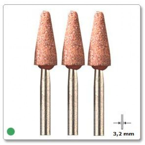 Aliuminio oksido šlifavimo akmuo 6,4 mm Dremel (953), 3 vnt.