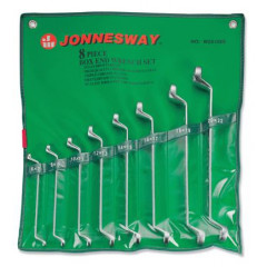 Kilpinių lenktų raktų komplektas Jonnesway, 8 vnt. (6-22 mm)