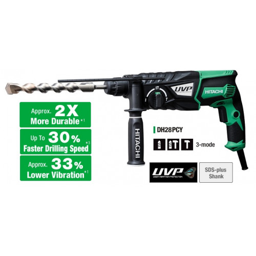 Trijų funkcijų perforatorius Hitachi DH28PCY